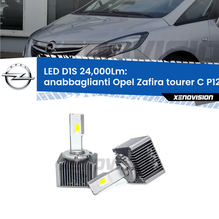 <strong>Lampade conversione a LED specifiche per Opel Zafira tourer C</strong> P12 2011 - 2016 con fari D1S xenon di serie. Lampade Canbus da 24.000Lumen, Qualità Massima.