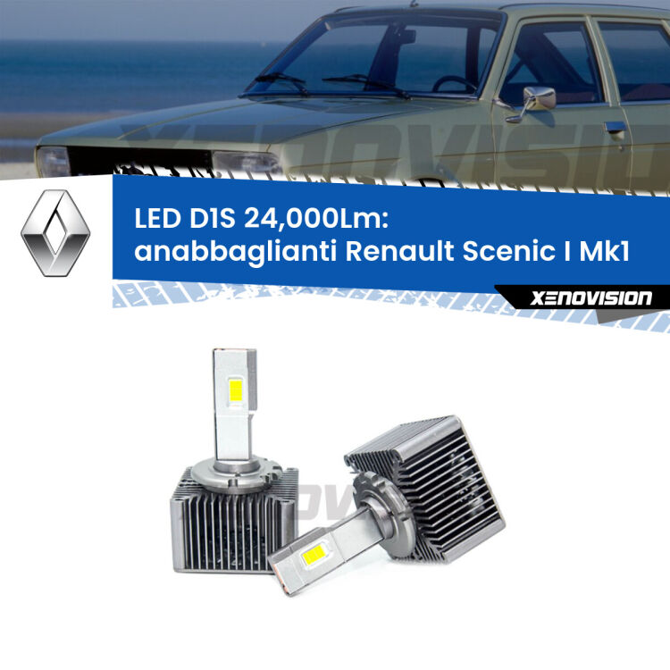 <strong>Lampade conversione a LED specifiche per Renault Scenic I</strong> Mk1 1996 - 2002 con fari D1S xenon di serie. Lampade Canbus da 24.000Lumen, Qualità Massima.