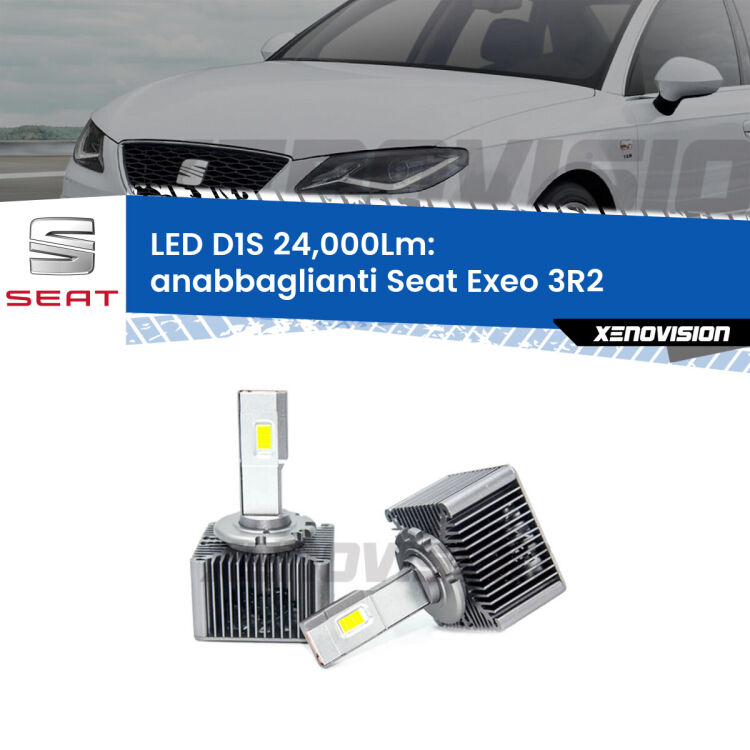 <strong>Lampade conversione a LED specifiche per Seat Exeo</strong> 3R2 2008 - 2013 con fari D1S xenon di serie. Lampade Canbus da 24.000Lumen, Qualità Massima.