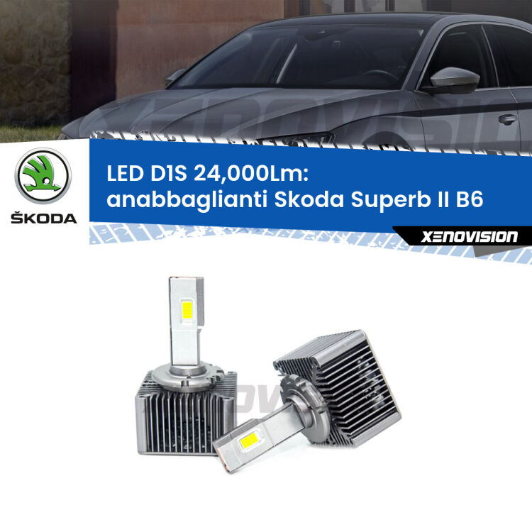 <strong>Lampade conversione a LED specifiche per Skoda Superb II</strong> B6 2008 - 2013 con fari D1S xenon di serie. Lampade Canbus da 24.000Lumen, Qualità Massima.