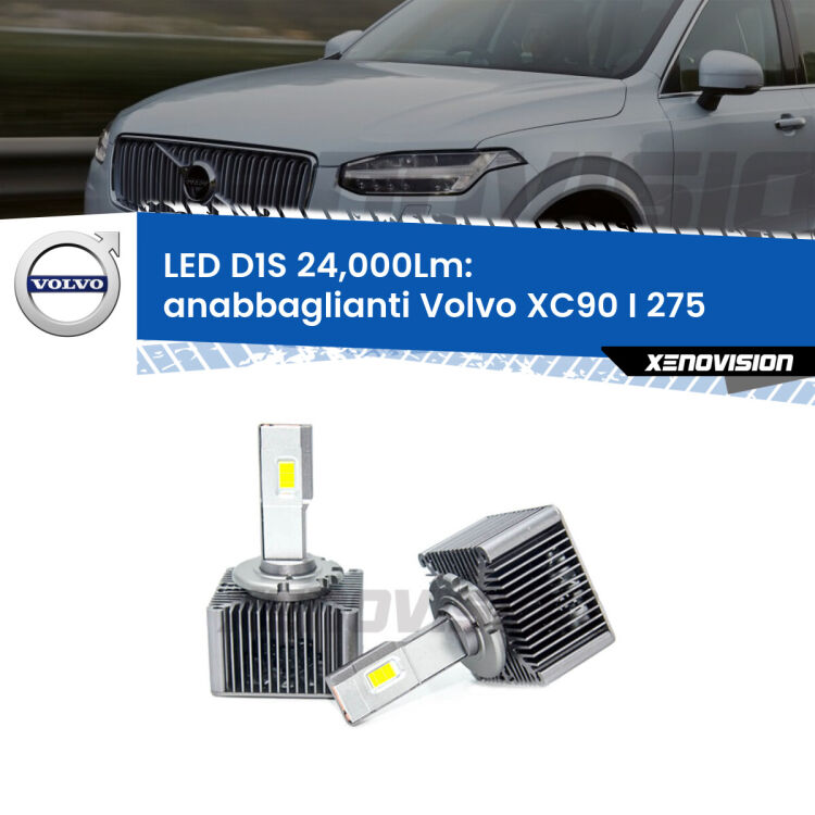 <strong>Lampade conversione a LED specifiche per Volvo XC90 I</strong> 275 2002 - 2014 con fari D1S xenon di serie. Lampade Canbus da 24.000Lumen, Qualità Massima.