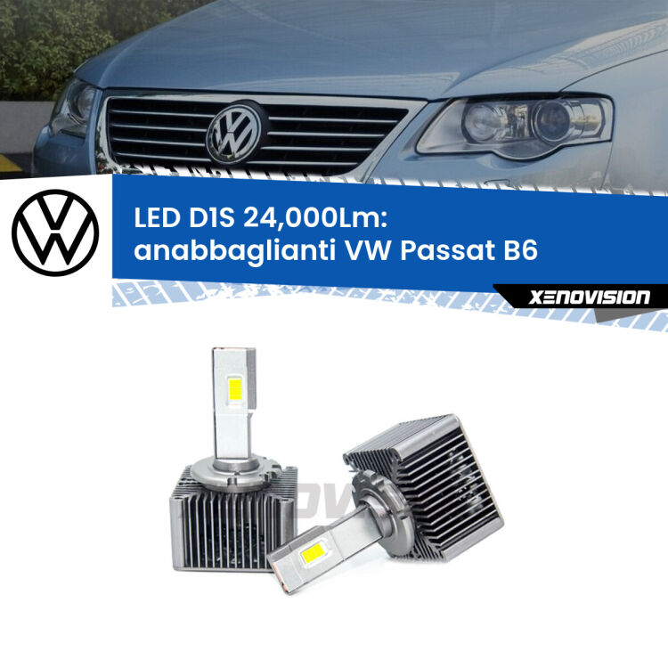 0 Anabbaglianti LED D1S 24,000Lm per VW Passat B6 2005 - 2010 <strong>Lampade conversione a LED specifiche per VW Passat</strong> B6 2005 - 2010 con fari D1S xenon di serie. Lampade Canbus da 24.000Lumen, Qualità Massima.