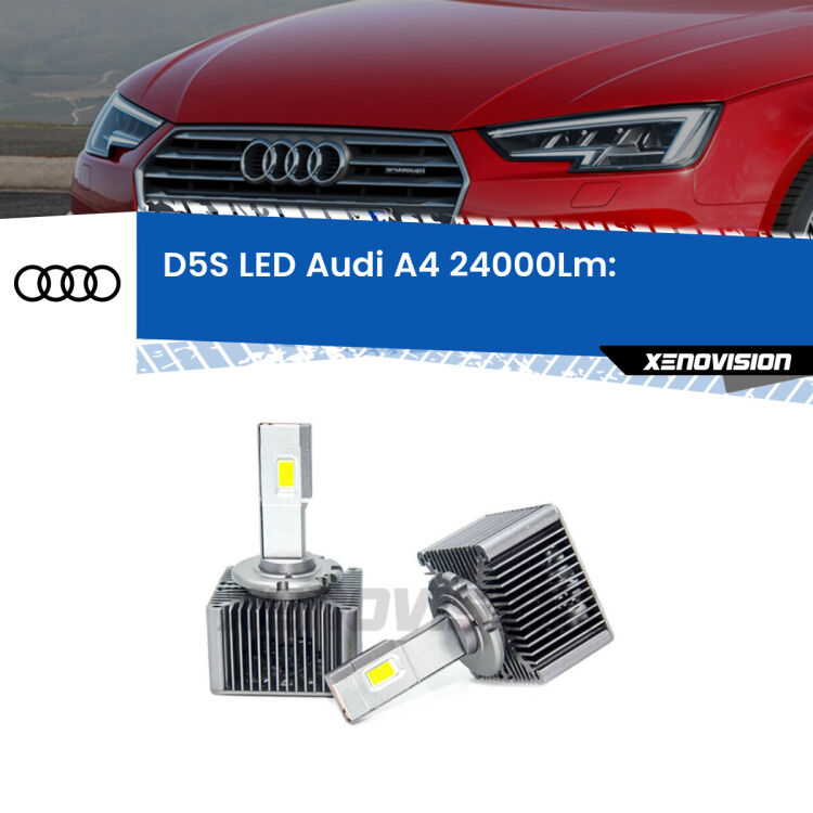 0 Anabbaglianti LED D5S 24,000Lumen per Audi A4 (B9) 2015 - 2019