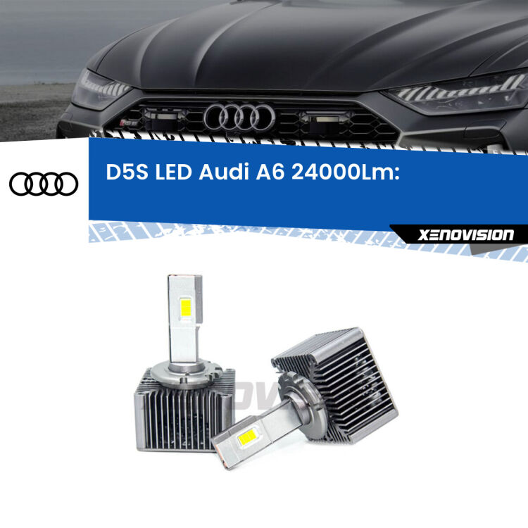 0 Anabbaglianti LED D5S 24,000Lumen per Audi A6 (C8) 2015 in poi