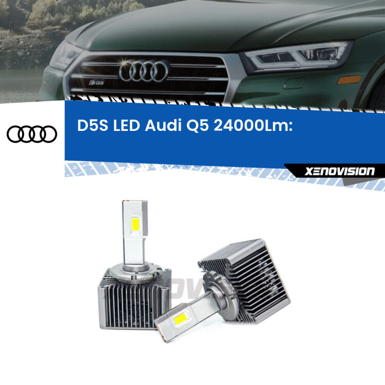 0 Anabbaglianti LED D5S 24,000Lumen per Audi Q5 (II) 2018 in poi