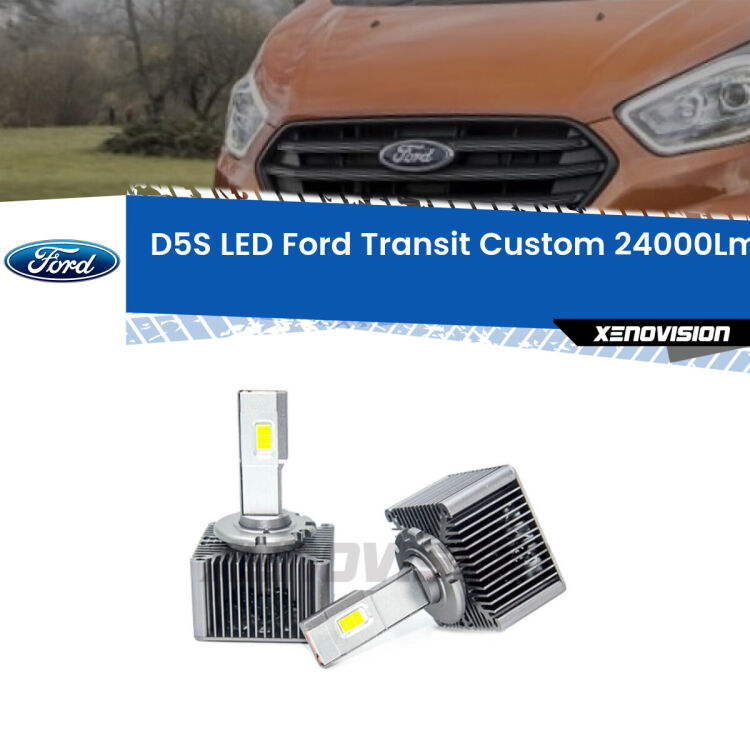 Anabbaglianti LED D5S 24,000Lumen per Ford Transit Custom  con fari bixenon