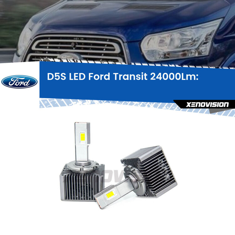 0 Anabbaglianti LED D5S 24,000Lumen per Ford Transit (Mk4) 2014 in poi