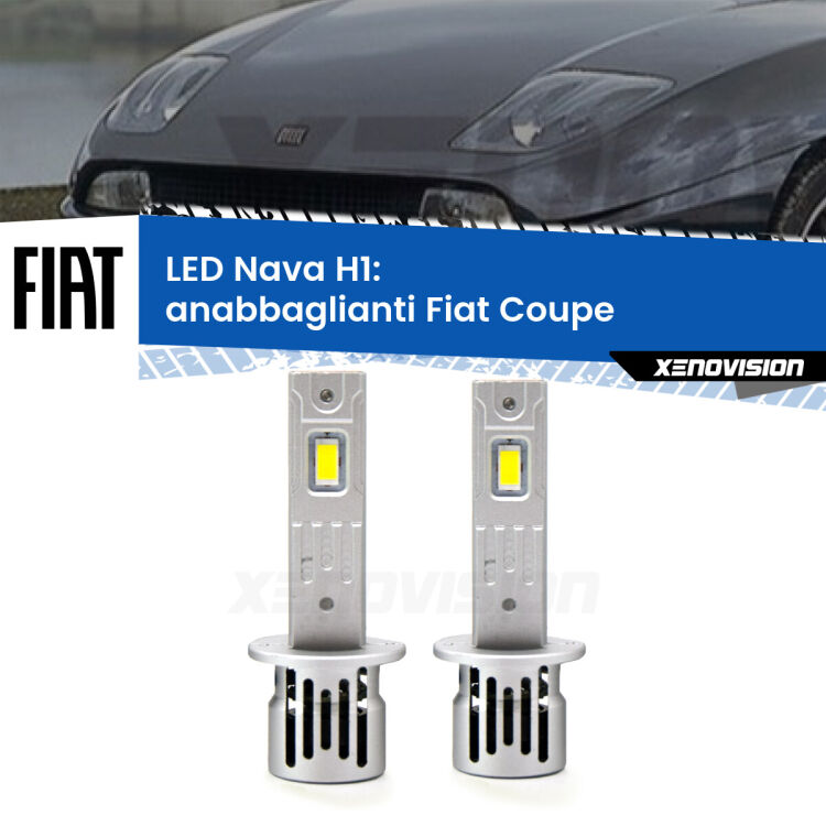 0 Anabbaglianti LED Fiat Coupe 1993 - 2000: H1 Nava <strong>Anabbaglianti LED no-spie per Fiat Coupe</strong> 1993 - 2000. Coppia lampade <strong> H1</strong> modello Nava canbus, raffreddate a ventola.