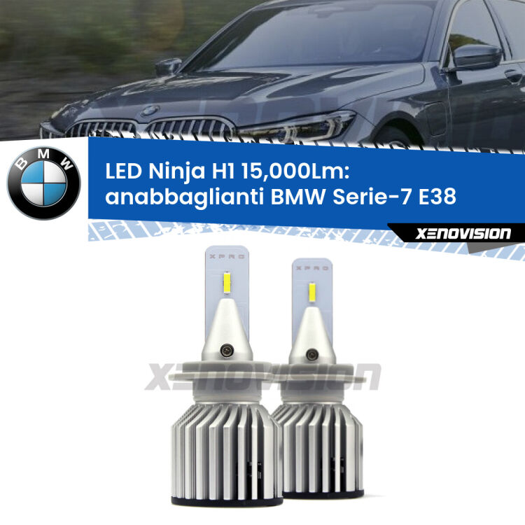 <strong>Kit anabbaglianti LED specifico per BMW Serie-7</strong> E38 1994 - 1998. Lampade <strong>H1</strong> Canbus da 15.000Lumen di luminosità modello Ninja Xenovision.
