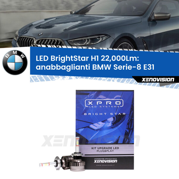<strong>Kit LED anabbaglianti per BMW Serie-8</strong> E31 1990 - 1999. </strong>Due lampade Canbus H1 Brightstar da 22,000 Lumen. Qualità Massima.