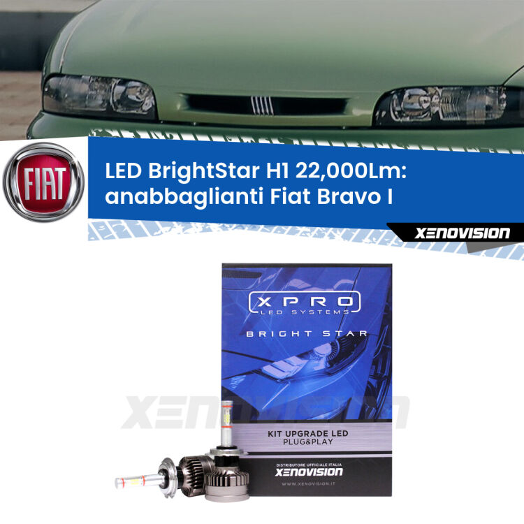 <strong>Kit LED anabbaglianti per Fiat Bravo I</strong>  1995 - 2001. </strong>Due lampade Canbus H1 Brightstar da 22,000 Lumen. Qualità Massima.