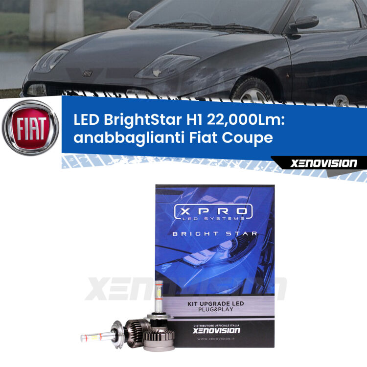 <strong>Kit LED anabbaglianti per Fiat Coupe</strong>  1993 - 2000. </strong>Due lampade Canbus H1 Brightstar da 22,000 Lumen. Qualità Massima.
