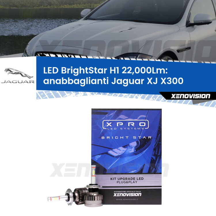 0 Anabbaglianti LED H1 22,000Lm per Jaguar XJ X300 1994 - 1997 <strong>Kit LED anabbaglianti per Jaguar XJ</strong> X300 1994 - 1997. </strong>Due lampade Canbus H1 Brightstar da 22,000 Lumen. Qualità Massima.