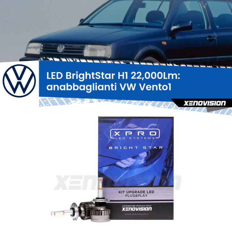 <strong>Kit LED anabbaglianti per VW Vento1</strong>  a parabola doppia. </strong>Due lampade Canbus H1 Brightstar da 22,000 Lumen. Qualità Massima.
