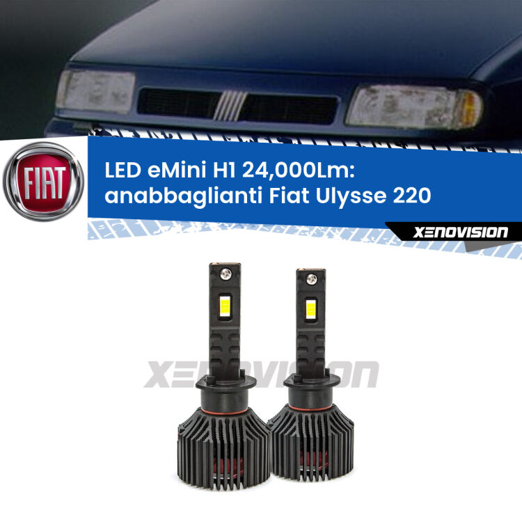 <strong>Kit anabbaglianti LED specifico per Fiat Ulysse</strong> 220 1994 - 2002. Lampade <strong>H1</strong> Canbus e compatte 24.000Lumen Eagle Mini Xenovision.