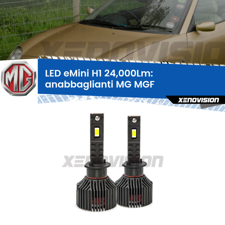 <strong>Kit anabbaglianti LED specifico per MG MGF</strong>  1995 - 2002. Lampade <strong>H1</strong> Canbus e compatte 24.000Lumen Eagle Mini Xenovision.