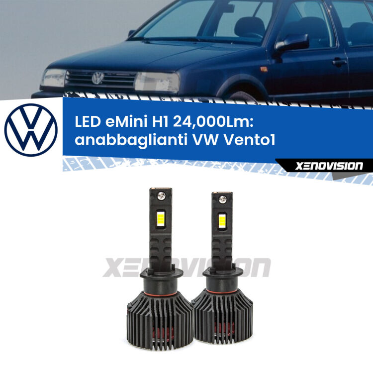 <strong>Kit anabbaglianti LED specifico per VW Vento1</strong>  a parabola doppia. Lampade <strong>H1</strong> Canbus e compatte 24.000Lumen Eagle Mini Xenovision.