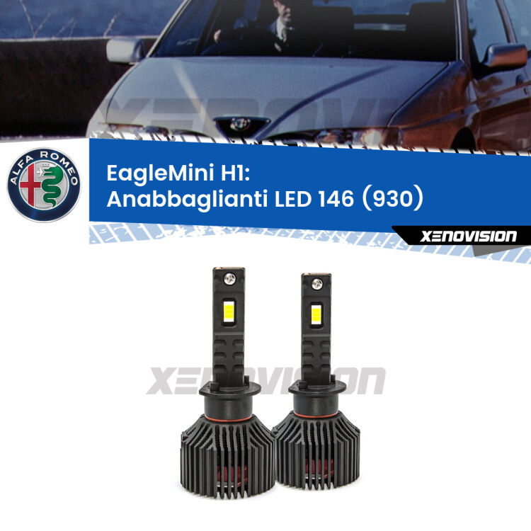 0 Anabbaglianti LED H1 24,000Lumen per Alfa romeo 146 (930) 1994 -2001 <strong>Kit Anabbaglianti Alfa romeo 146 </strong><strong>(930)</strong>: incredibilmente luminosi, super compatti. Kit LED H1 con stesso DNA Eagle - la più alta qualità per kit LED, ora più compatti.<strong> </strong>