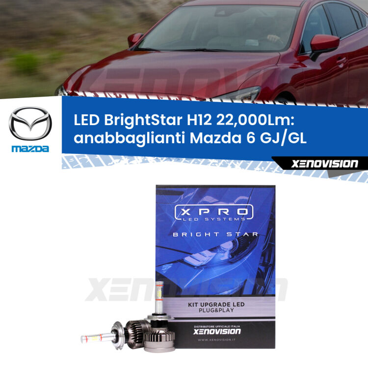 <strong>Kit LED anabbaglianti per Mazda 6</strong> GJ/GL 2012 in poi. </strong>Coppia lampade Canbus H11 Brightstar da 22,000 Lumen. Qualità Massima.