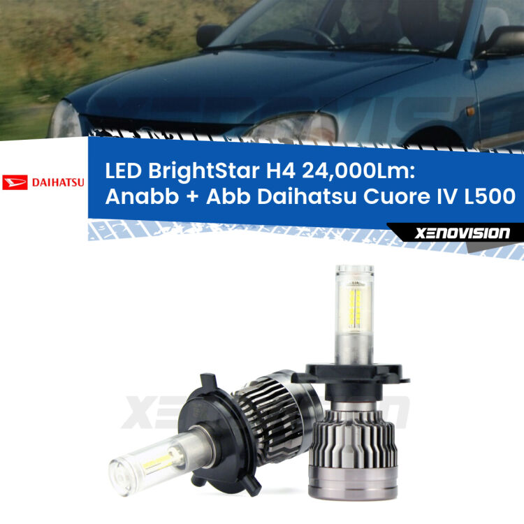<strong>Kit Anabbaglianti LED per Daihatsu Cuore IV</strong> L500 1995 - 1998</strong>: 24.000Lumen, canbus, fatti per durare. Qualità Massima Garantita.