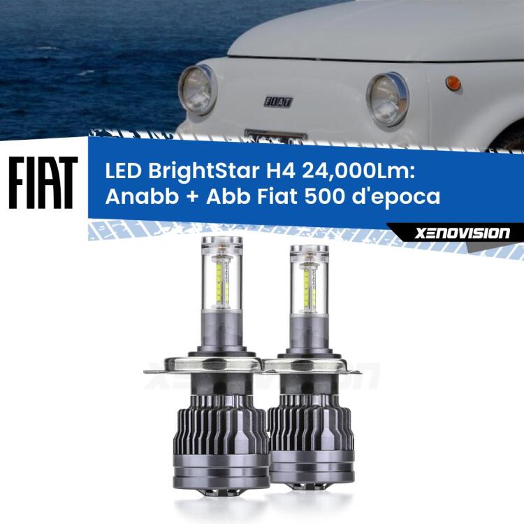 <strong>Kit Anabbaglianti LED per Fiat 500 d'epoca</strong>  in poi</strong>: 24.000Lumen, canbus, fatti per durare. Qualità Massima Garantita.
