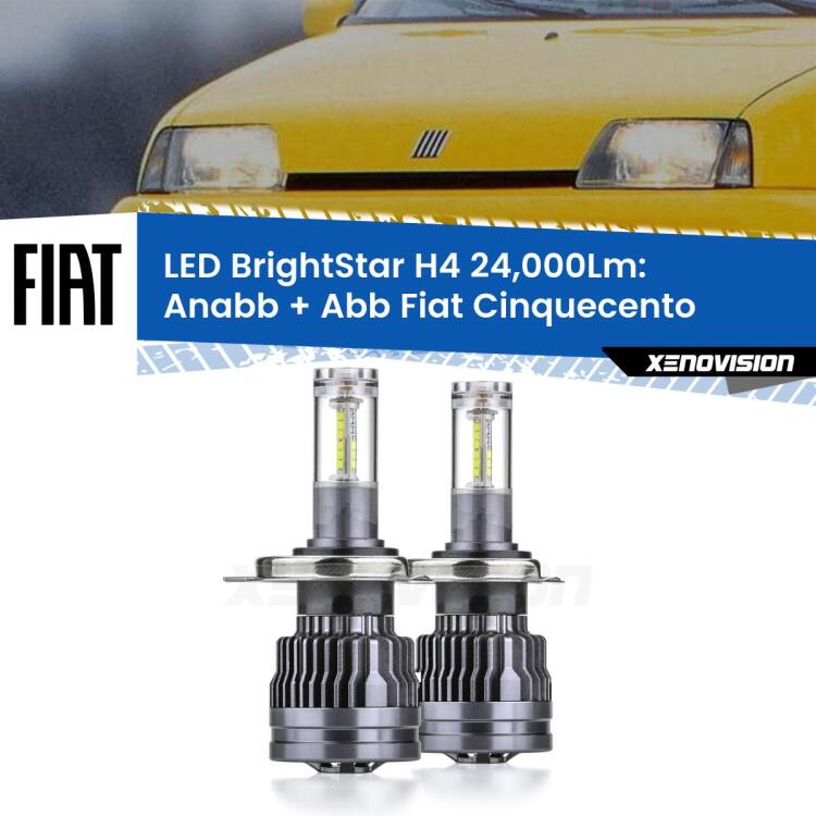 <strong>Kit Anabbaglianti LED per Fiat Cinquecento</strong>  1991 - 1999</strong>: 24.000Lumen, canbus, fatti per durare. Qualità Massima Garantita.
