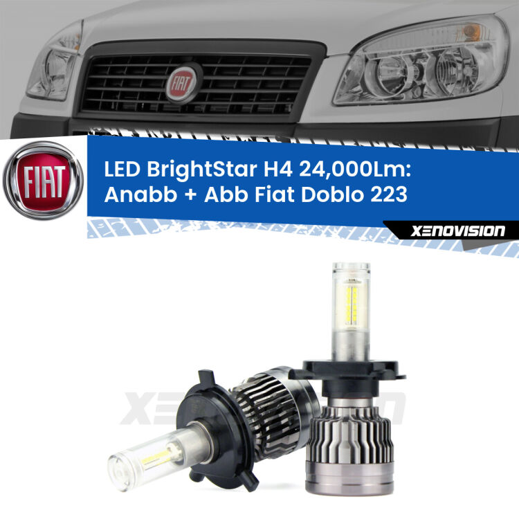 <strong>Kit Anabbaglianti LED per Fiat Doblo</strong> 223 2000 - 2010</strong>: 24.000Lumen, canbus, fatti per durare. Qualità Massima Garantita.