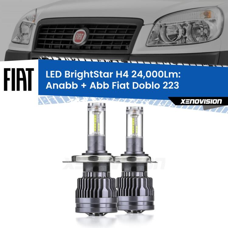 <strong>Kit Anabbaglianti LED per Fiat Doblo</strong> 223 2000 - 2010</strong>: 24.000Lumen, canbus, fatti per durare. Qualità Massima Garantita.