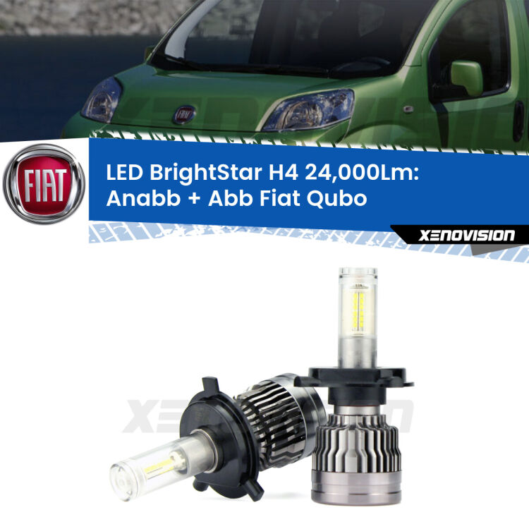 <strong>Kit Anabbaglianti LED per Fiat Qubo</strong>  2008 - 2021</strong>: 24.000Lumen, canbus, fatti per durare. Qualità Massima Garantita.