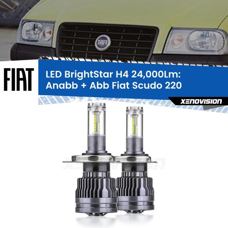 <strong>Kit Anabbaglianti LED per Fiat Scudo</strong> 220 a parabola singola</strong>: 24.000Lumen, canbus, fatti per durare. Qualità Massima Garantita.