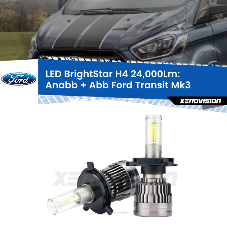 <strong>Kit Anabbaglianti LED per Ford Transit</strong> Mk3 2000 - 2013</strong>: 24.000Lumen, canbus, fatti per durare. Qualità Massima Garantita.