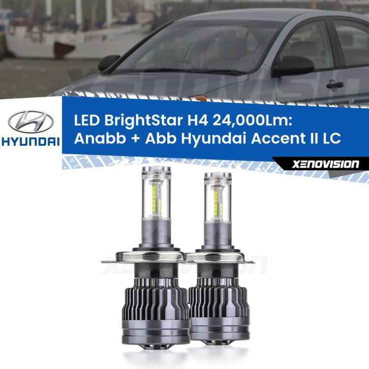 <strong>Kit Anabbaglianti LED per Hyundai Accent II</strong> LC 2000 - 2005</strong>: 24.000Lumen, canbus, fatti per durare. Qualità Massima Garantita.