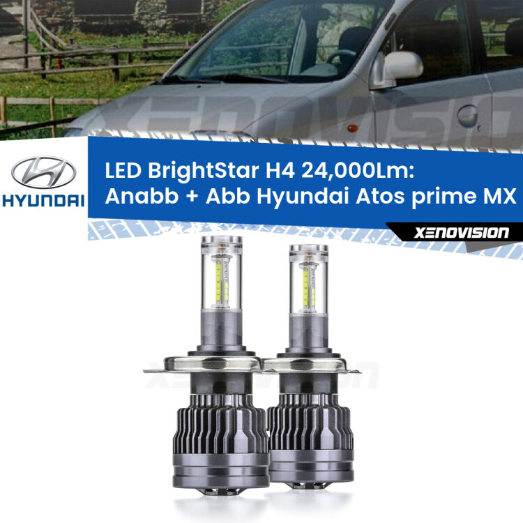 <strong>Kit Anabbaglianti LED per Hyundai Atos prime</strong> MX 1997 - 2008</strong>: 24.000Lumen, canbus, fatti per durare. Qualità Massima Garantita.