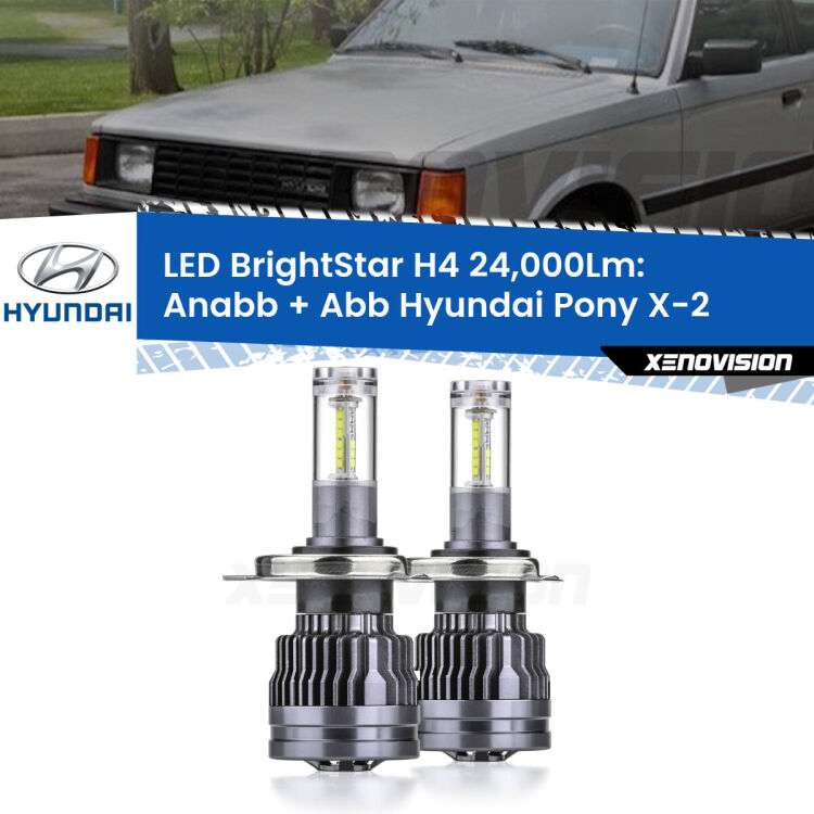 <strong>Kit Anabbaglianti LED per Hyundai Pony</strong> X-2 1989 - 1995</strong>: 24.000Lumen, canbus, fatti per durare. Qualità Massima Garantita.