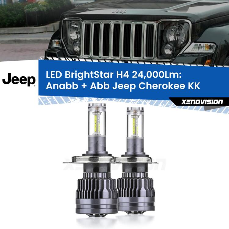 <strong>Kit Anabbaglianti LED per Jeep Cherokee</strong> KK 2008 - 2013</strong>: 24.000Lumen, canbus, fatti per durare. Qualità Massima Garantita.