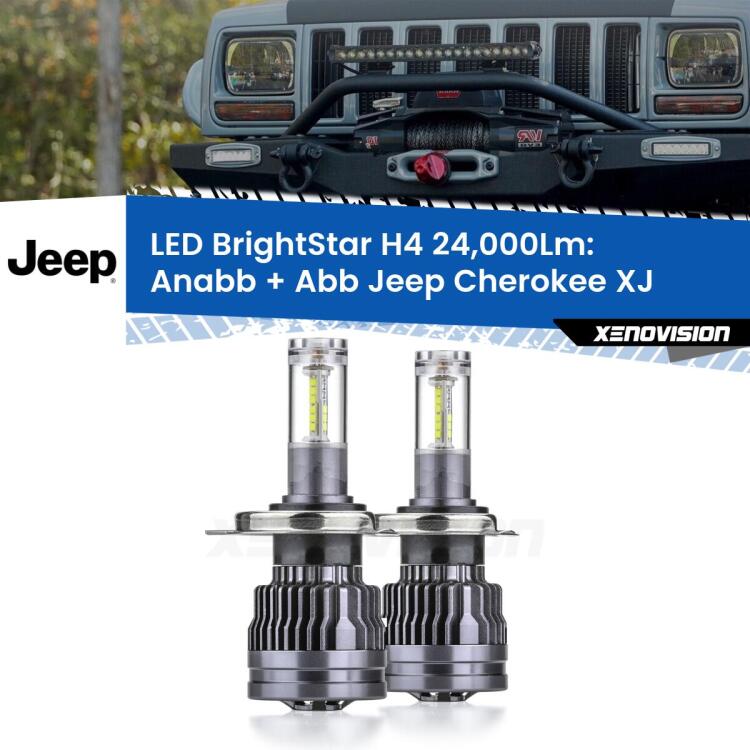 <strong>Kit Anabbaglianti LED per Jeep Cherokee</strong> XJ 1984 - 2001</strong>: 24.000Lumen, canbus, fatti per durare. Qualità Massima Garantita.