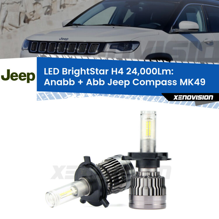<strong>Kit Anabbaglianti LED per Jeep Compass</strong> MK49 2006 - 2010</strong>: 24.000Lumen, canbus, fatti per durare. Qualità Massima Garantita.