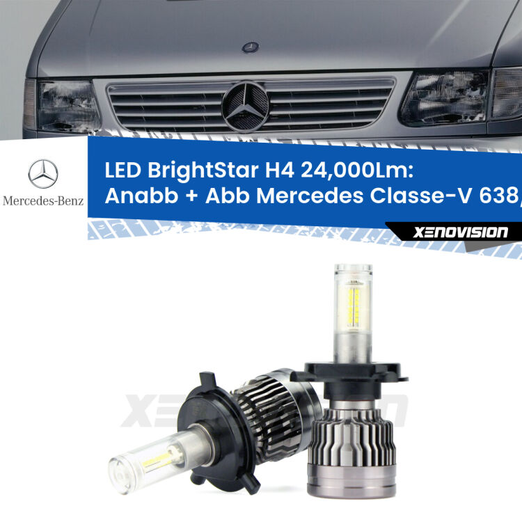 <strong>Kit Anabbaglianti LED per Mercedes Classe-V</strong> 638/2 1996 - 2003</strong>: 24.000Lumen, canbus, fatti per durare. Qualità Massima Garantita.