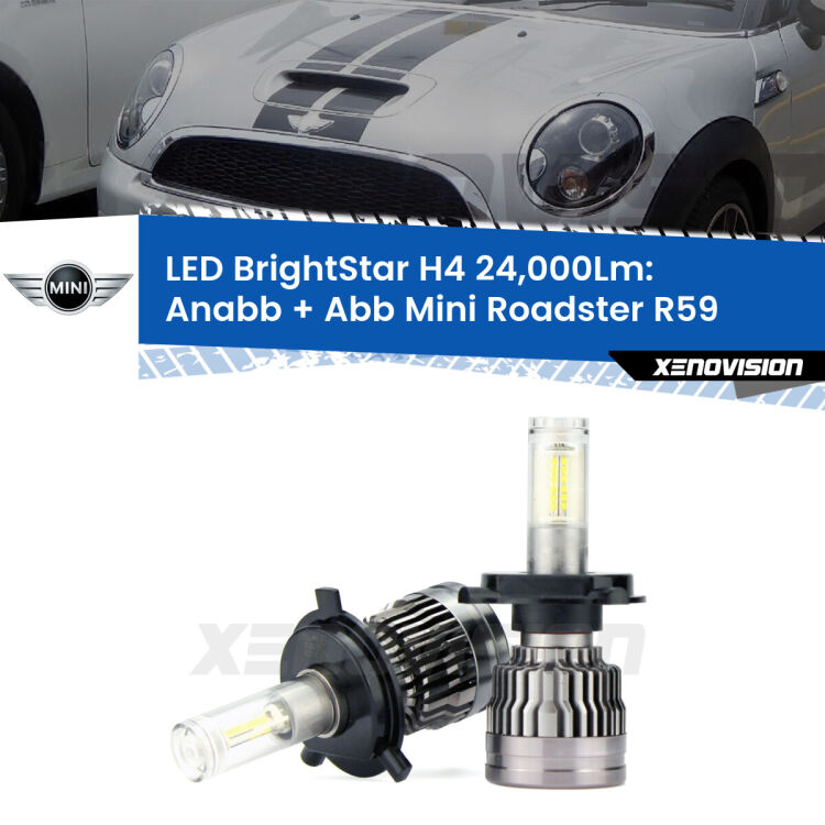 <strong>Kit Anabbaglianti LED per Mini Roadster</strong> R59 2012 - 2015</strong>: 24.000Lumen, canbus, fatti per durare. Qualità Massima Garantita.
