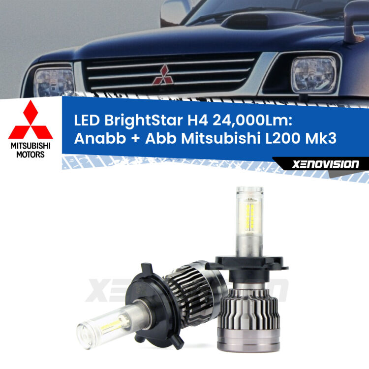 <strong>Kit Anabbaglianti LED per Mitsubishi L200</strong> Mk3 1996 - 2005</strong>: 24.000Lumen, canbus, fatti per durare. Qualità Massima Garantita.
