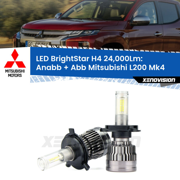 <strong>Kit Anabbaglianti LED per Mitsubishi L200</strong> Mk4 a parabola singola</strong>: 24.000Lumen, canbus, fatti per durare. Qualità Massima Garantita.