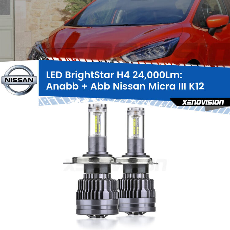 <strong>Kit Anabbaglianti LED per Nissan Micra III</strong> K12 2002 - 2010</strong>: 24.000Lumen, canbus, fatti per durare. Qualità Massima Garantita.