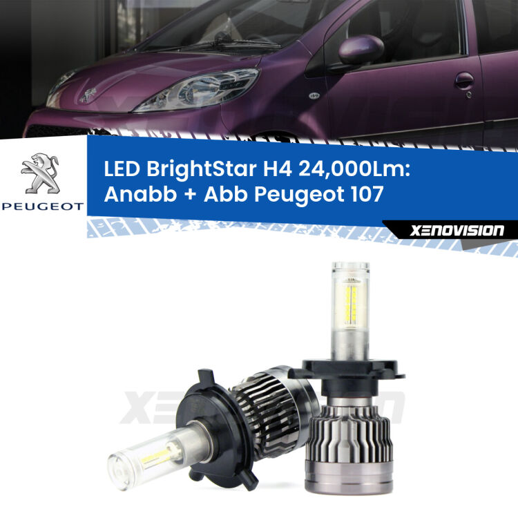 <strong>Kit Anabbaglianti LED per Peugeot 107</strong>  2005 - 2014</strong>: 24.000Lumen, canbus, fatti per durare. Qualità Massima Garantita.