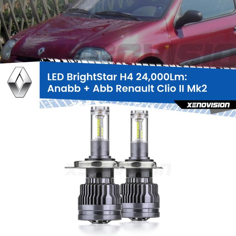 <strong>Kit Anabbaglianti LED per Renault Clio II</strong> Mk2 a parabola singola</strong>: 24.000Lumen, canbus, fatti per durare. Qualità Massima Garantita.