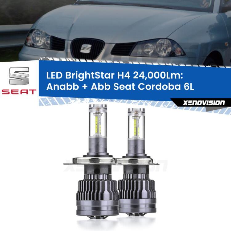 <strong>Kit Anabbaglianti LED per Seat Cordoba</strong> 6L a parabola singola</strong>: 24.000Lumen, canbus, fatti per durare. Qualità Massima Garantita.