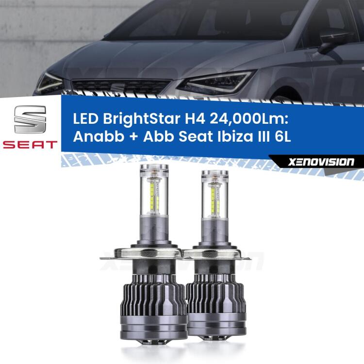 <strong>Kit Anabbaglianti LED per Seat Ibiza III</strong> 6L a parabola singola</strong>: 24.000Lumen, canbus, fatti per durare. Qualità Massima Garantita.