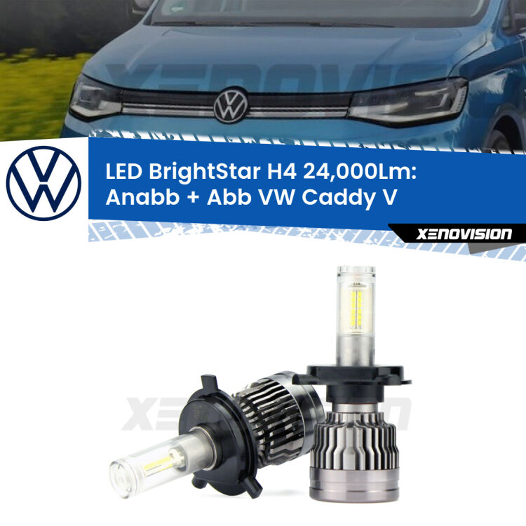 <strong>Kit Anabbaglianti LED per VW Caddy V</strong>  mono parabola</strong>: 24.000Lumen, canbus, fatti per durare. Qualità Massima Garantita.