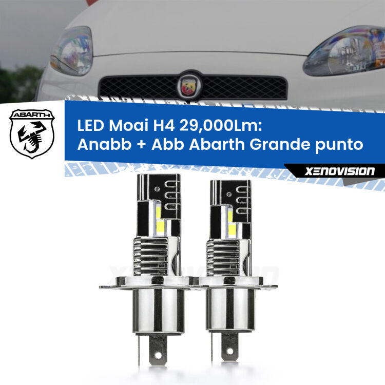 0 Anabbaglianti LED H4 29,000Lm per Abarth Grande punto 2007 - 2010 <strong>Kit Anabbaglianti LED per Abarth Grande punto</strong> 2007 - 2010</strong>: 29.000Lumen, canbus, fatti per durare. Qualità Massima Garantita.