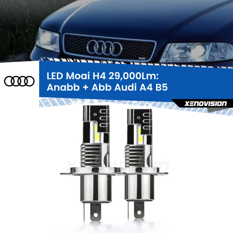 0 Anabbaglianti LED H4 29,000Lm per Audi A4 B5 a parabola singola <strong>Kit Anabbaglianti LED per Audi A4</strong> B5 a parabola singola</strong>: 29.000Lumen, canbus, fatti per durare. Qualità Massima Garantita.