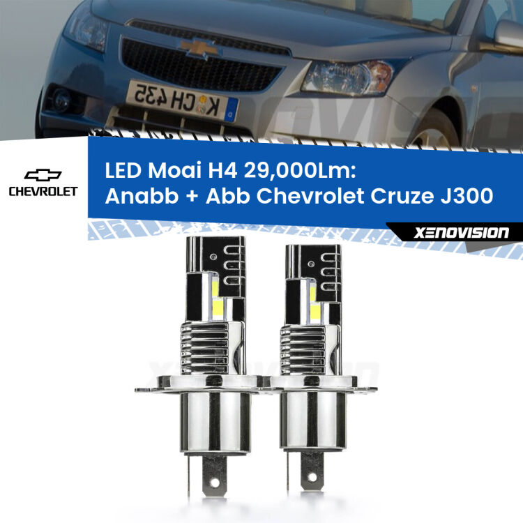 Anabbaglianti LED H4 29,000Lm per Chevrolet Cruze J300 2009 - 2019 <strong>Kit Anabbaglianti LED per Chevrolet Cruze</strong> J300 2009 - 2019</strong>: 29.000Lumen, canbus, fatti per durare. Qualità Massima Garantita.